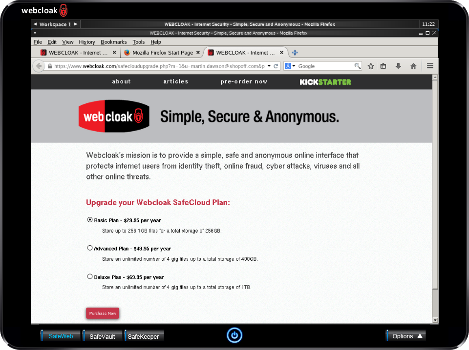 Webcloak SafeCloud Upgrade