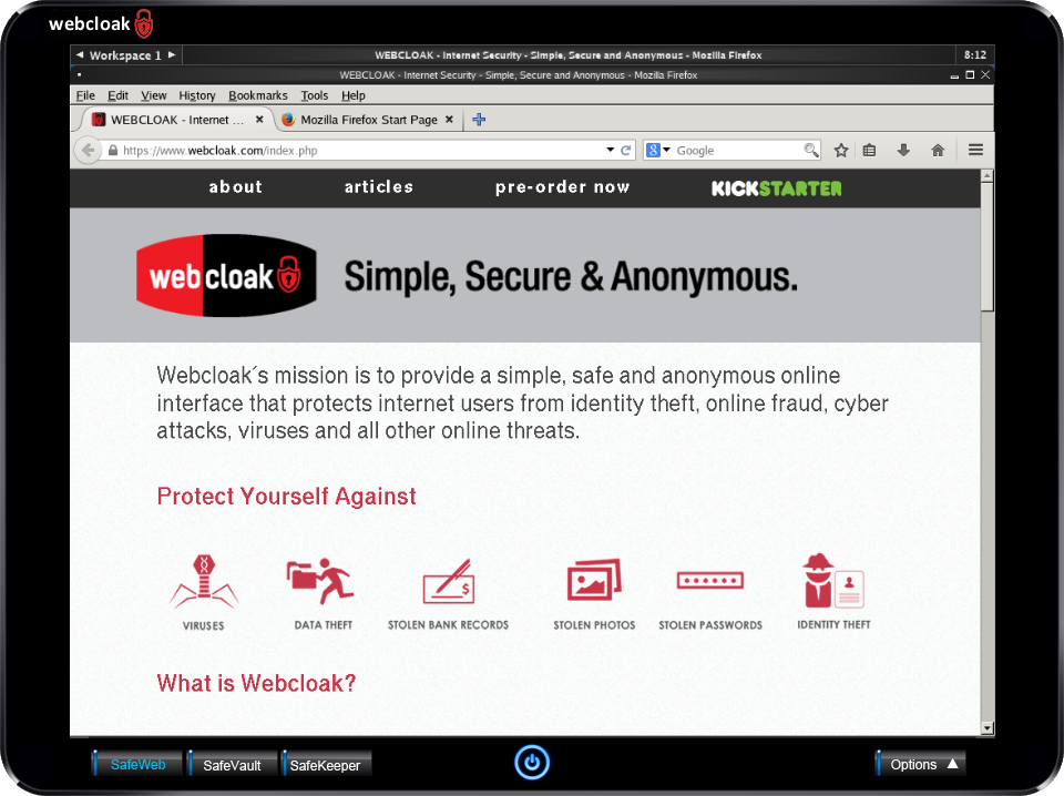 Webcloak SafeWeb Desktop